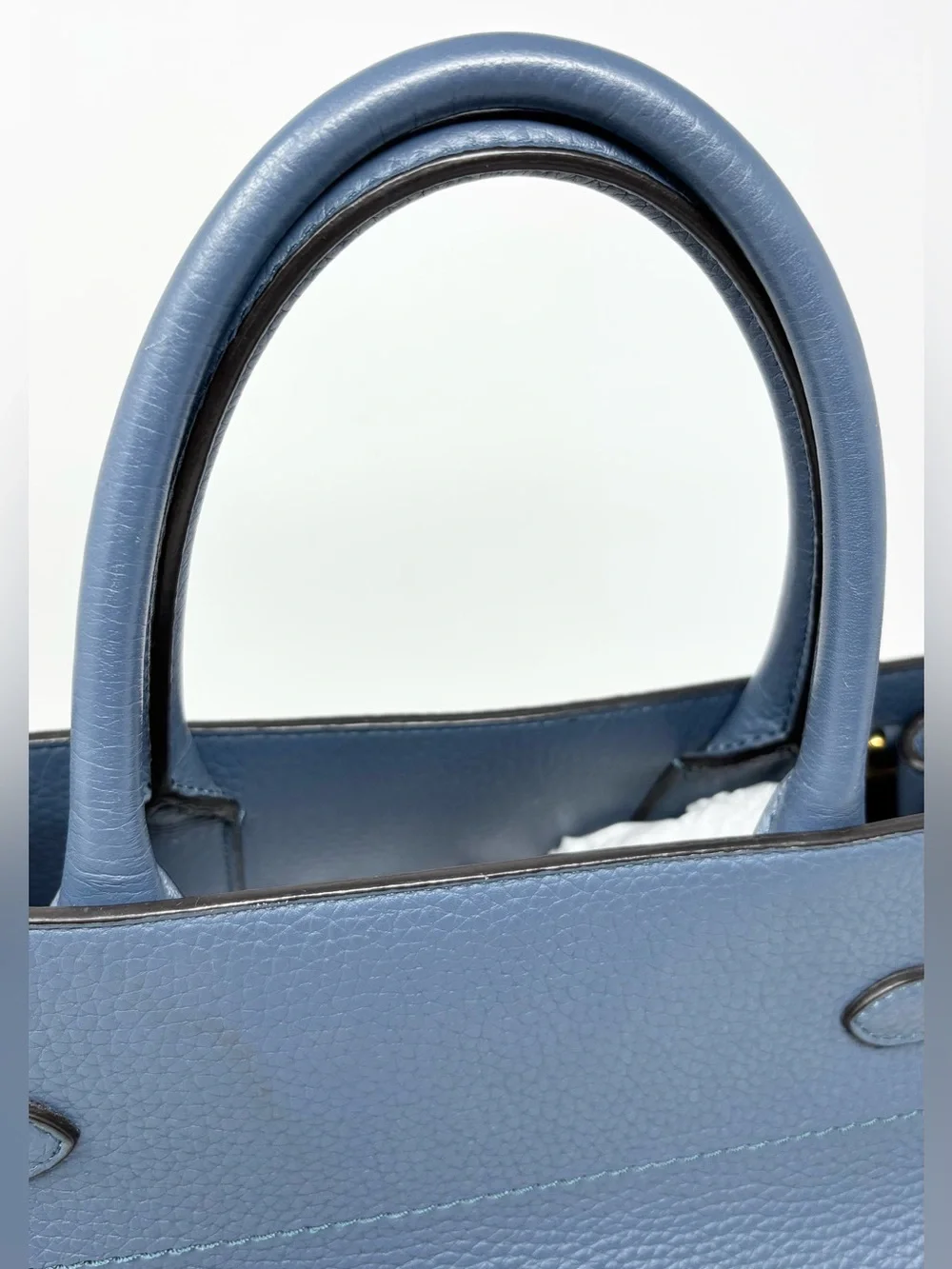 Mulberry Belted Bayswater Tote Slate Blue Leather Tote Bag Meghan Markle